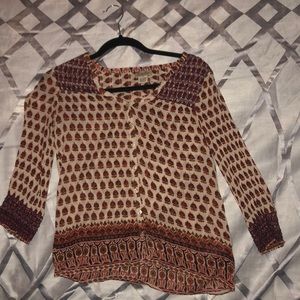 Rustic red flowy top